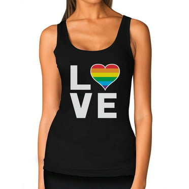 Quality Printed Cotton Gym Vest I Love Heart Gay Pride